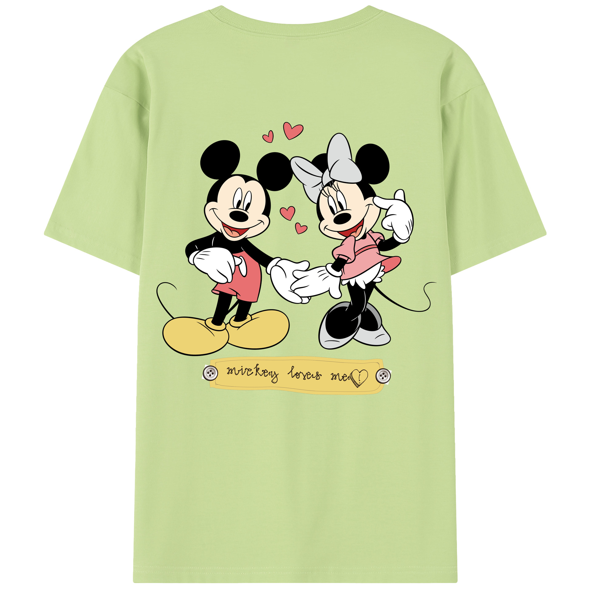（画像用） ミッキーマウス Mickey Mouse 綿100％半袖Tシャツ（背面プリント）